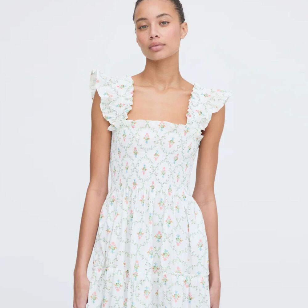 Hill House Home Ellie Nap Dress in Pastel Trellis